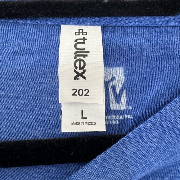 Blue MTV Graphic Short Sleeve T-Shirt Size Large - Picture 2 of 3